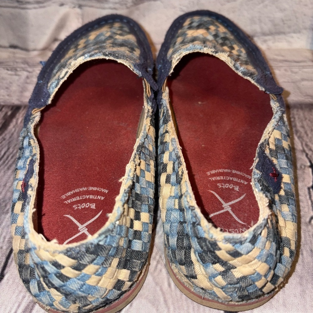 Twisted X Slip-On Driving Moc-Woven Blue Women’s Size 8.5 Cushioned Foam Flat - Picture 8 of 11